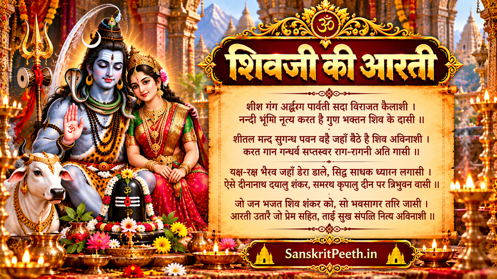 शिवजी की आरती - शीश गंग अर्द्धग पार्वती